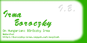 irma boroczky business card
