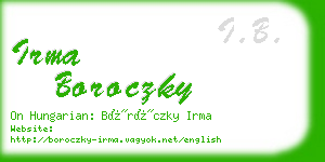 irma boroczky business card